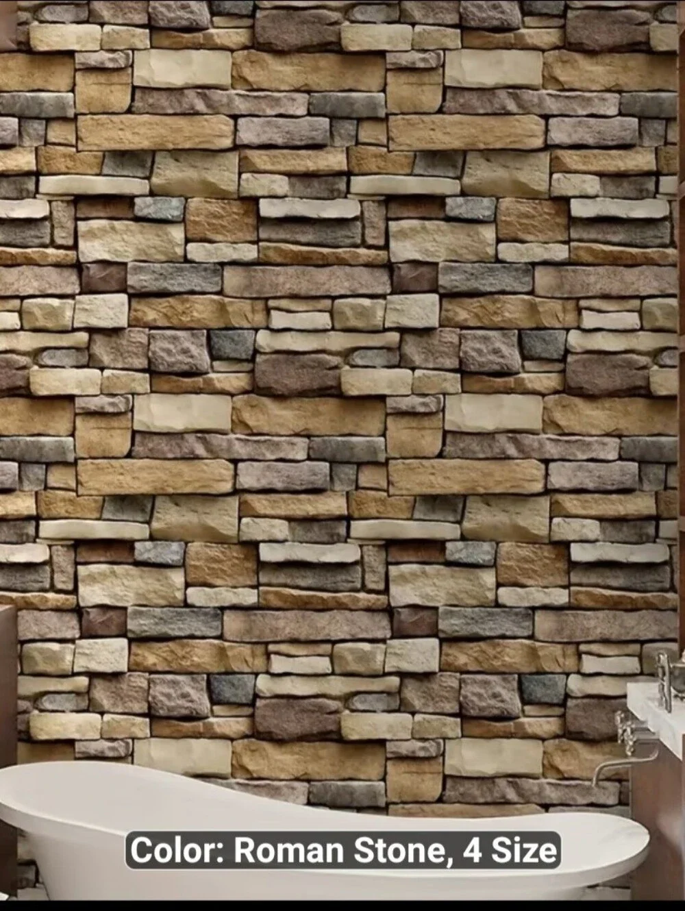 2 New Rolls Roman Stone Peel and Stick Wallpaper #1482-1126